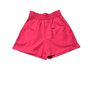 A.L.C. NWT Kaleb Shorts XS Deep Coral Smocked Elastic Waist Cuffed Streetwear